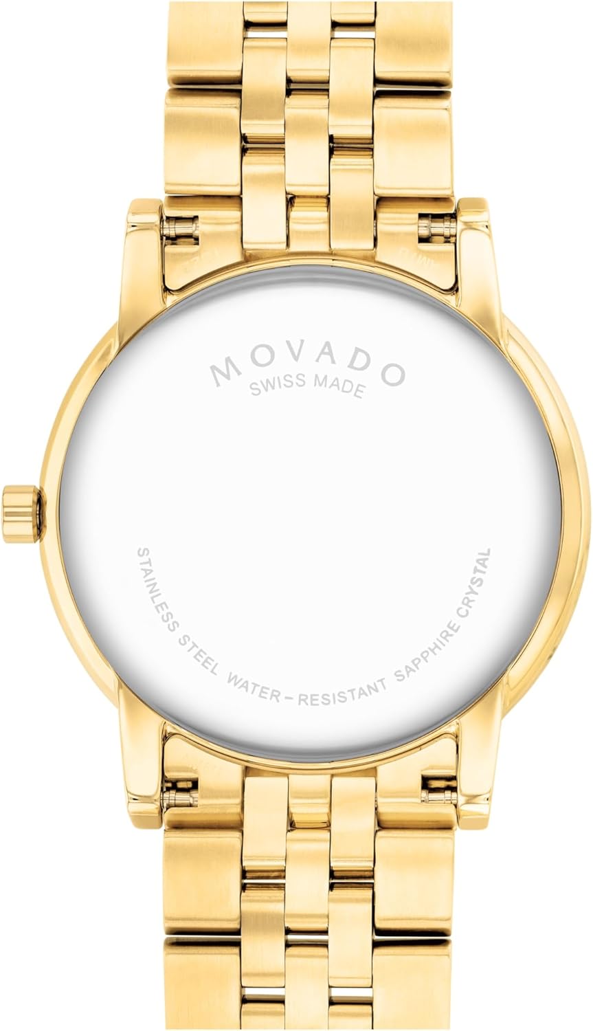 Movado Museum Classic Men's Watch - Swiss Quartz Movement, Stainless Steel Link Bracelet - 3 ATM Water Resistance - Classic, Luxury Fashion Timepiece for Him - 40mm