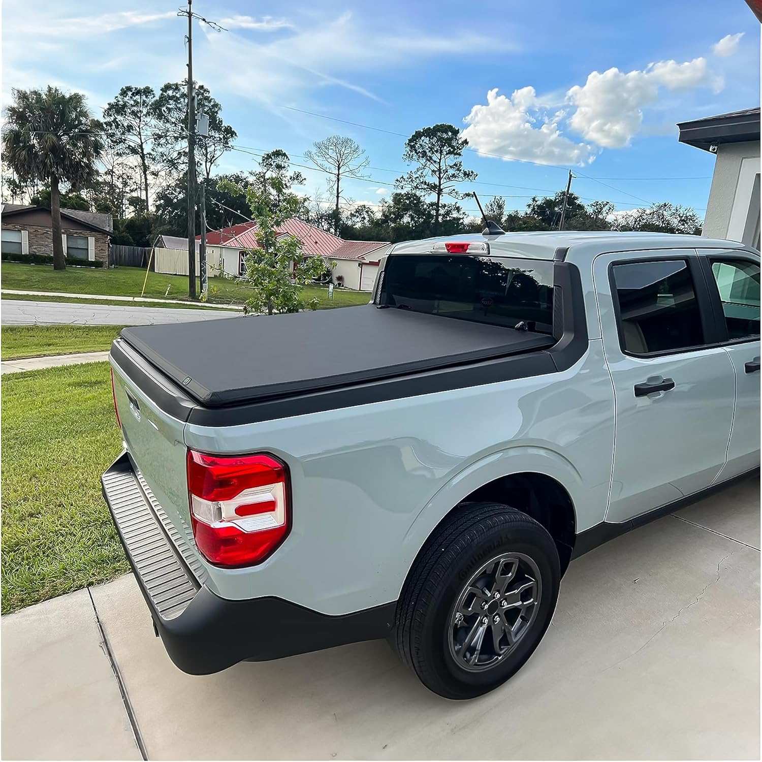 AUTOSAVER88 Soft Tri-fold Truck Bed Tonneau Cover Compatible with 2009-2024 Dodge Ram 1500 (Incl. Classic & New) 5.7ft Bed Without Rambox