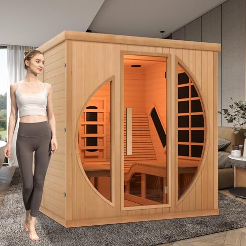 Full Size Portable Steam Saunas for Home Spa, Full Body Sauna Tent for Relaxation, 1500W & 4L Sauna Steamer Machine, Remote Control, Foldable Chair (Black)