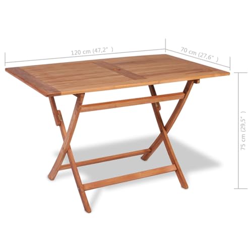 5 Piece Patio Dining Set Solid Teak Wood,Teak Wood Patio Dining Set with Folding Chairs for Outdoor Camping and Picnics Furniture Sets for Patio, Lawn & Garden