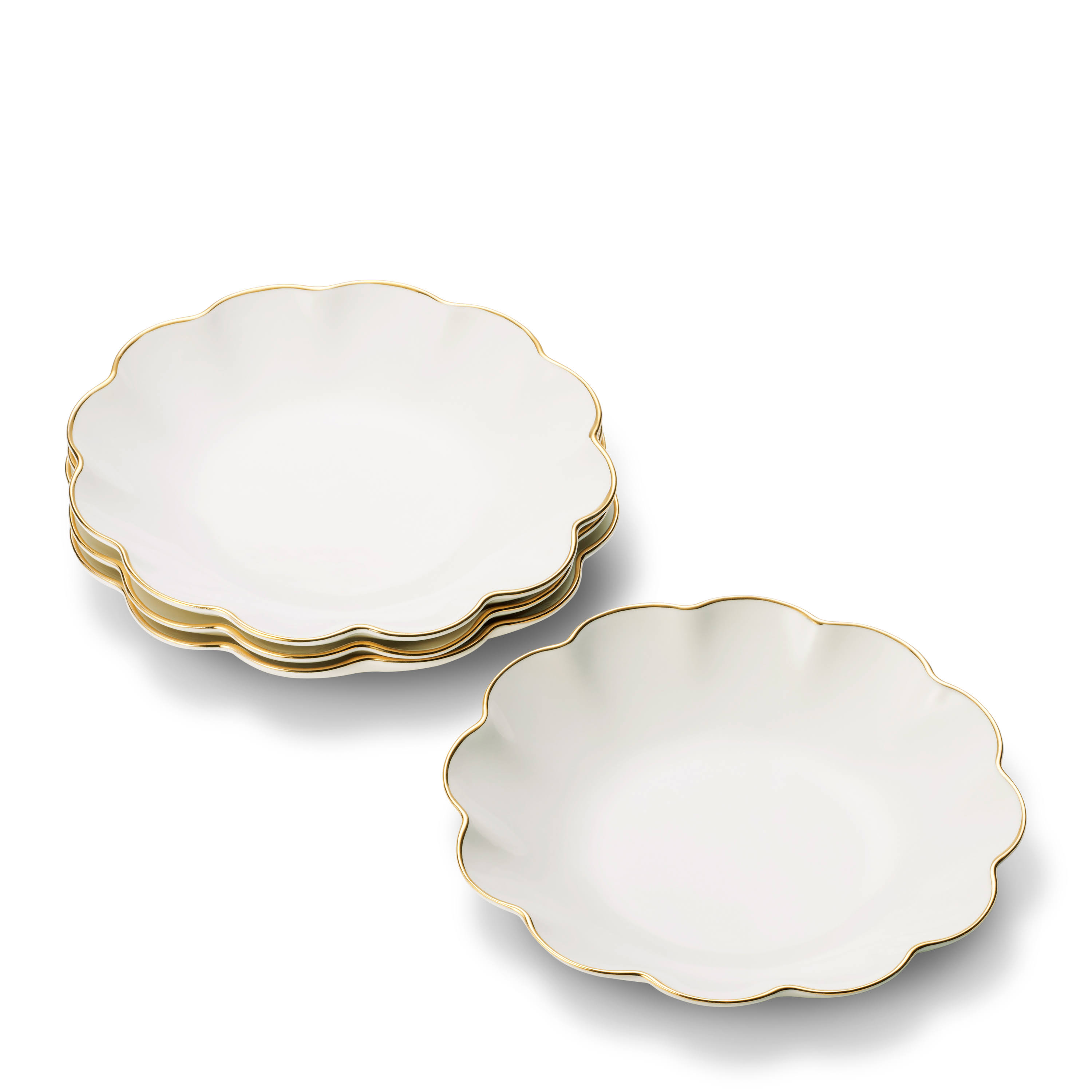 Aerin Scalloped Appetizer Plate, Set of 4