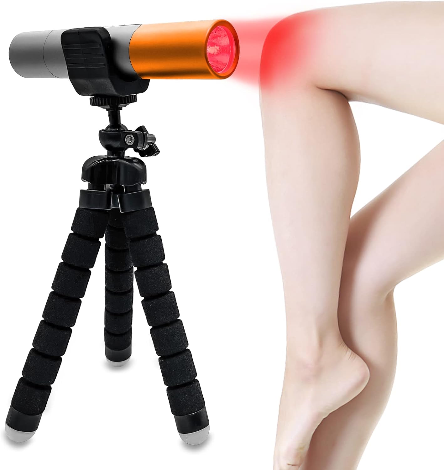 USUIE Red Light Therapy Device for Face and Body Use, 660nm Red and 850nm NIR Three-Chip Combo, Red Light Therapy Handheld Device for Joints & Muscles Pain Relief, Gold