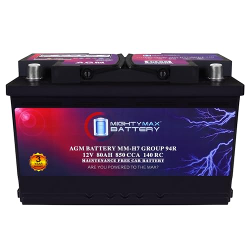 Mighty Max Battery MM-H5 Start and Stop Car BCI Group Size 47 12V 60 AH, 100RC, 680 CCA Rechargeable AGM Car Battery
