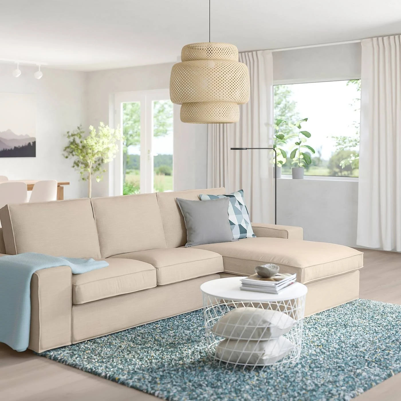 IKEA - Kivik Sofa, with chaise/hillared Beige, Max. Width: 110 1/4