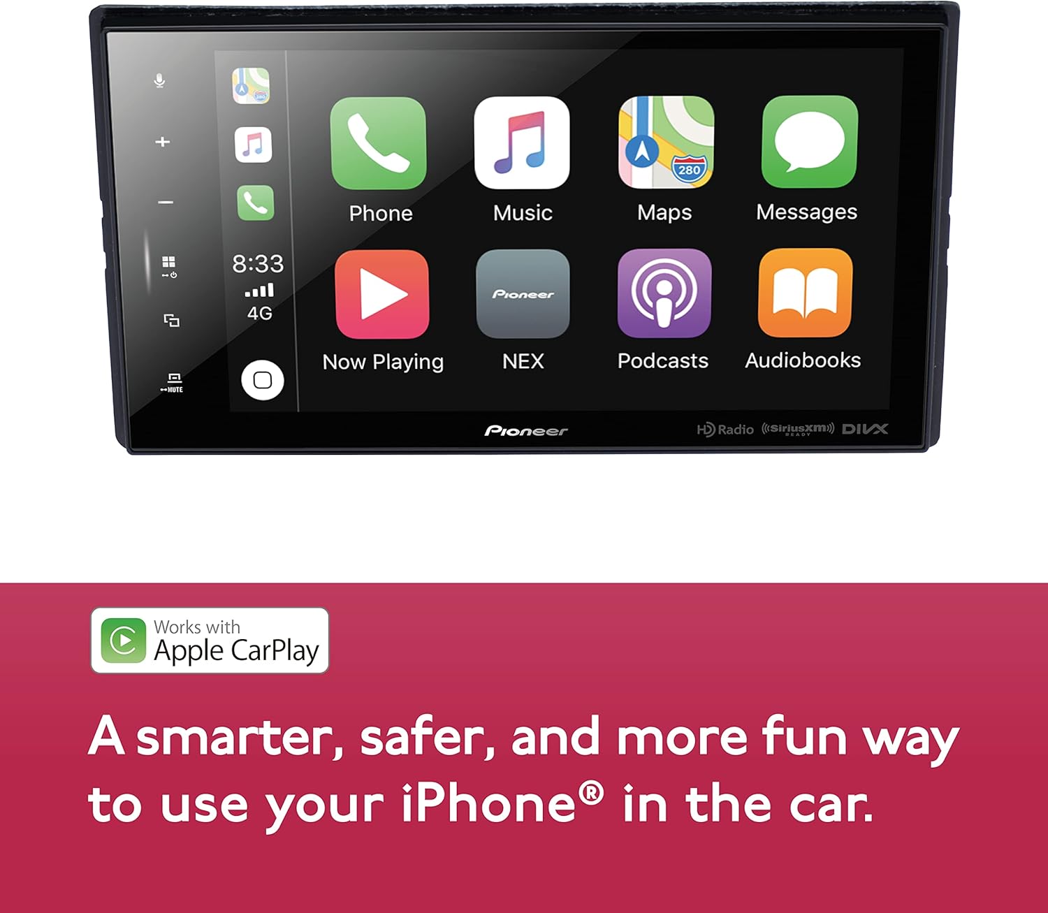 PIONEER CAR DMHC5500NEX 8-inch Modular Solutions Digital Media Receiver Wireless Carplay Mechless Amazon Alexa When Paired with Pioneer Vozsis App, Android Auto, Apple, Bluetooth, HD Radio