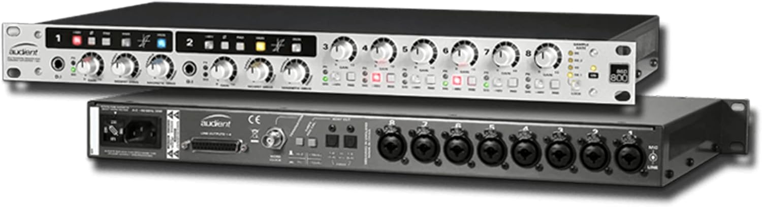 Audient Audio ASP800-8 Channel Microphone Preamplifier with HMX & Iron and 2 XLR Mic Cables