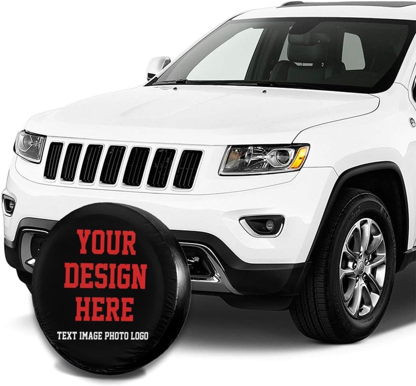 Custom Spare Tire Cover Personalized Wheel Covers with Your Picture Text Name Waterproof Dust-Proof Universal Wheel Tire Protectors Fits Tire for Jeep Trailer RV SUV Camper and Many Vehicle (15 Inch)