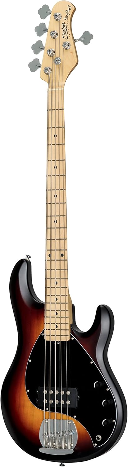 Sterling by Music Man StingRay Ray5 Bass Guitar in Vintage Sunburst Satin, 5-String