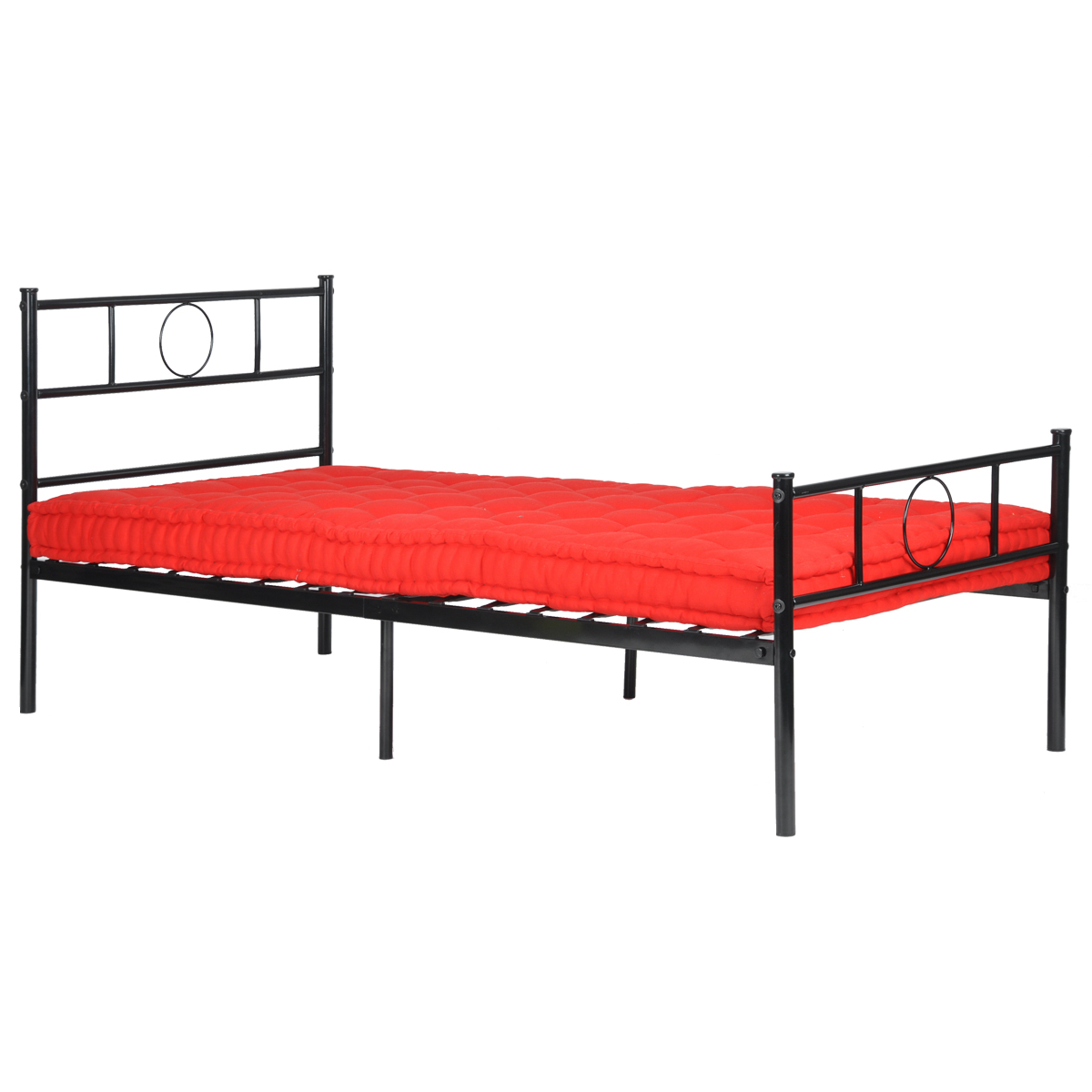 Teledu Metal Single Bed/Metal Platform Bed Frame/Foundation (Black)