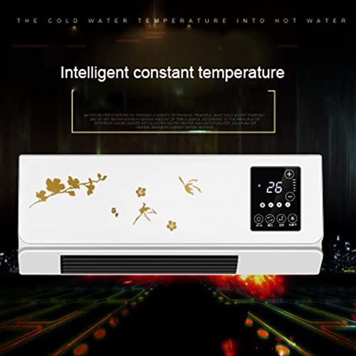 Electric Space Heater 2000W Wall Mounted Air Cooler Conditioner Heater Fan Heating Cooling Room Bathroom Waterproof Remote Timing Air Conditioning Fan Space Heaters