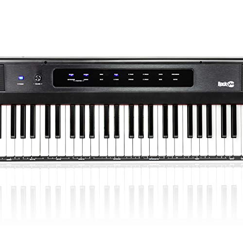 RockJam 88 Key Digital Piano Keyboard Piano with Full Size Semi-Weighted Keys, Power Supply, Sheet Music Stand, Piano Note Stickers & Simply Piano Lessons