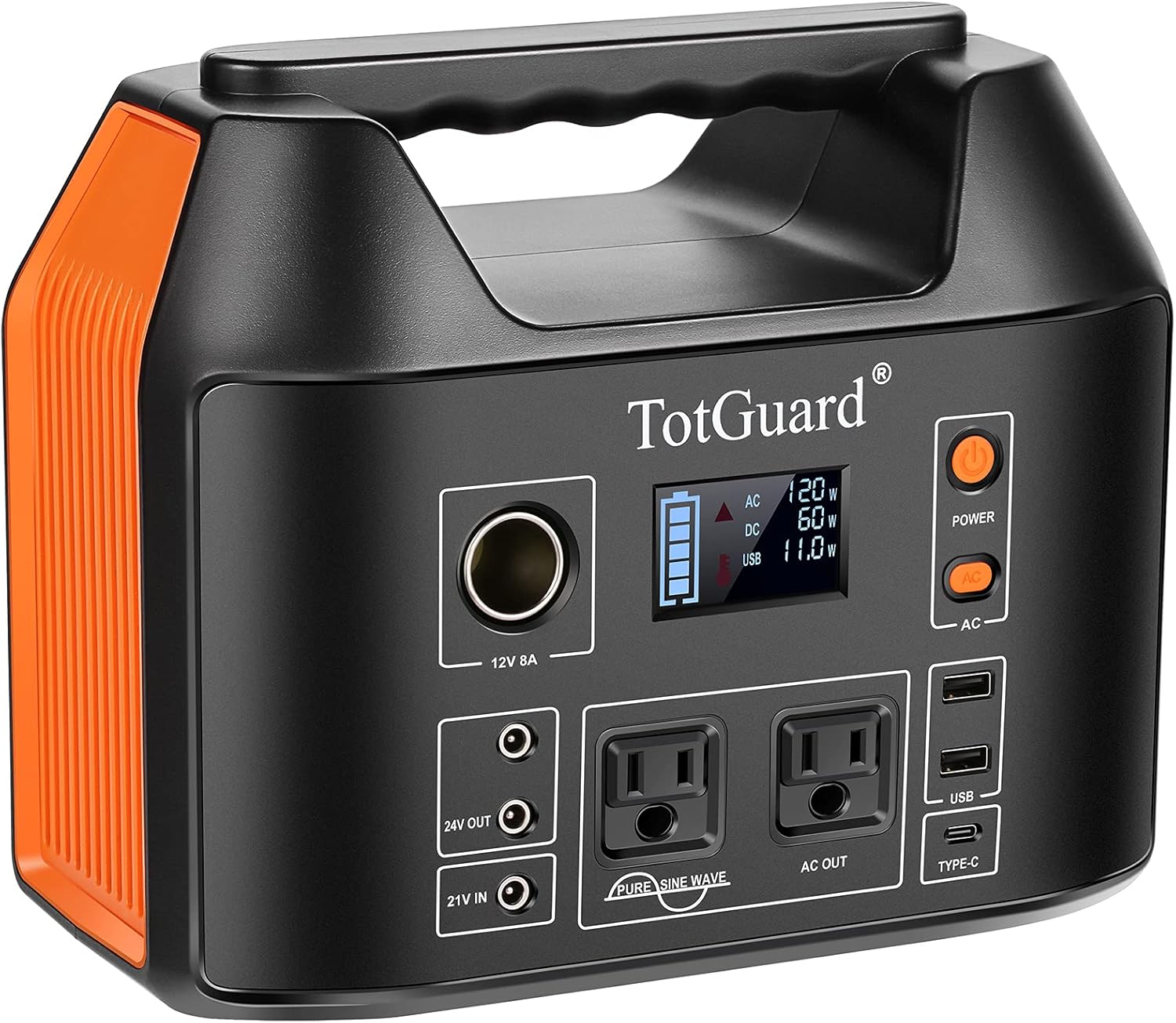 Portable Power Station, TotGuard 800W Portable Backup Lithium Battery 555Wh Portable Solar Generator with 2 110V(Peak 1200W) Pure Sine Wave AC Outlets for Outdoor Road Trip Camping Emergency Adventure