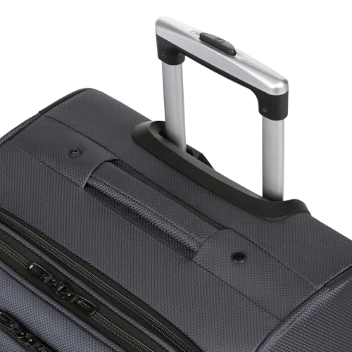 SwissGear Sion Softside Expandable Luggage, Black, Checked-Large 29-Inch
