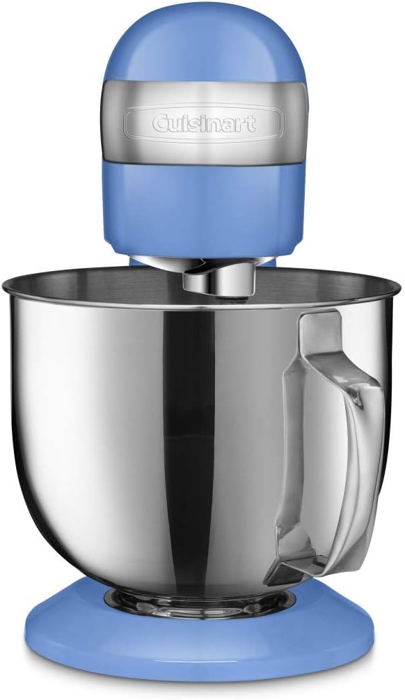 Cuisinart Stand Mixer, 12 Speed, 5.5 Quart Stainless Steel Bowl, Chef’s Whisk, Mixing Paddle, Dough Hook, Splash Guard w/ Pour Spout, Robin's Egg, SM-50TQ