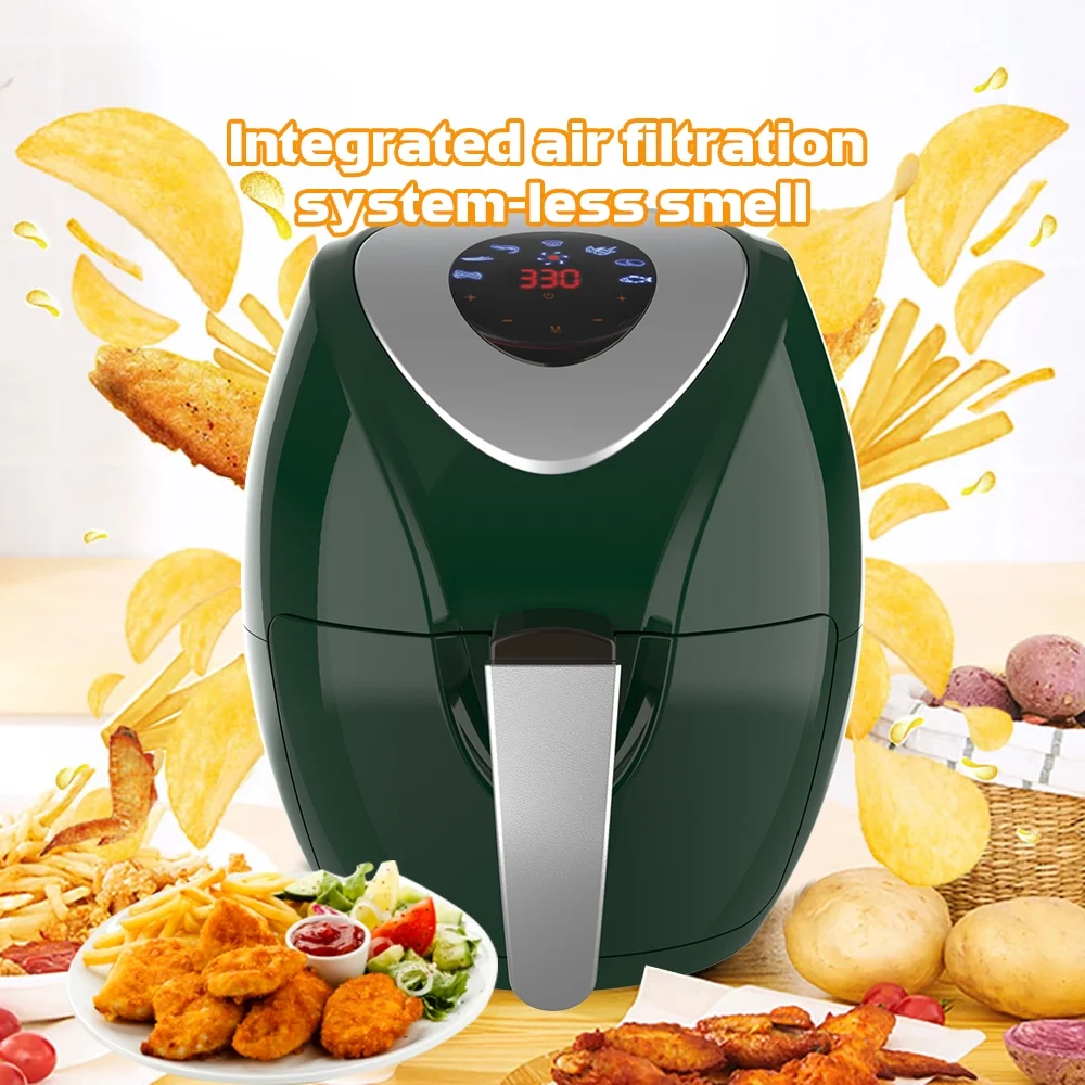 KAPAS Electric Air Fryer, 6.8 Quarts, 6.5 Liter Capacity and 7-in-1 One-Touch Screen Cook Presets with Additional Accessory