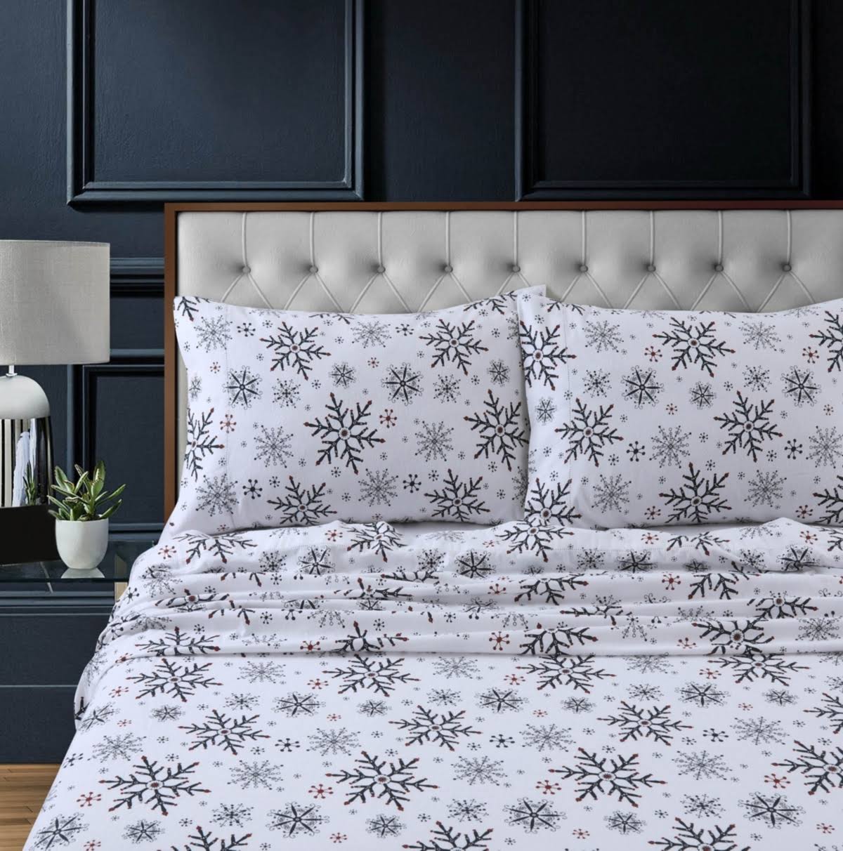 Tribeca Living Heavyweight Cotton Flannel Printed Extra Deep Pocket Sheet Set - Assorted - Twin XL