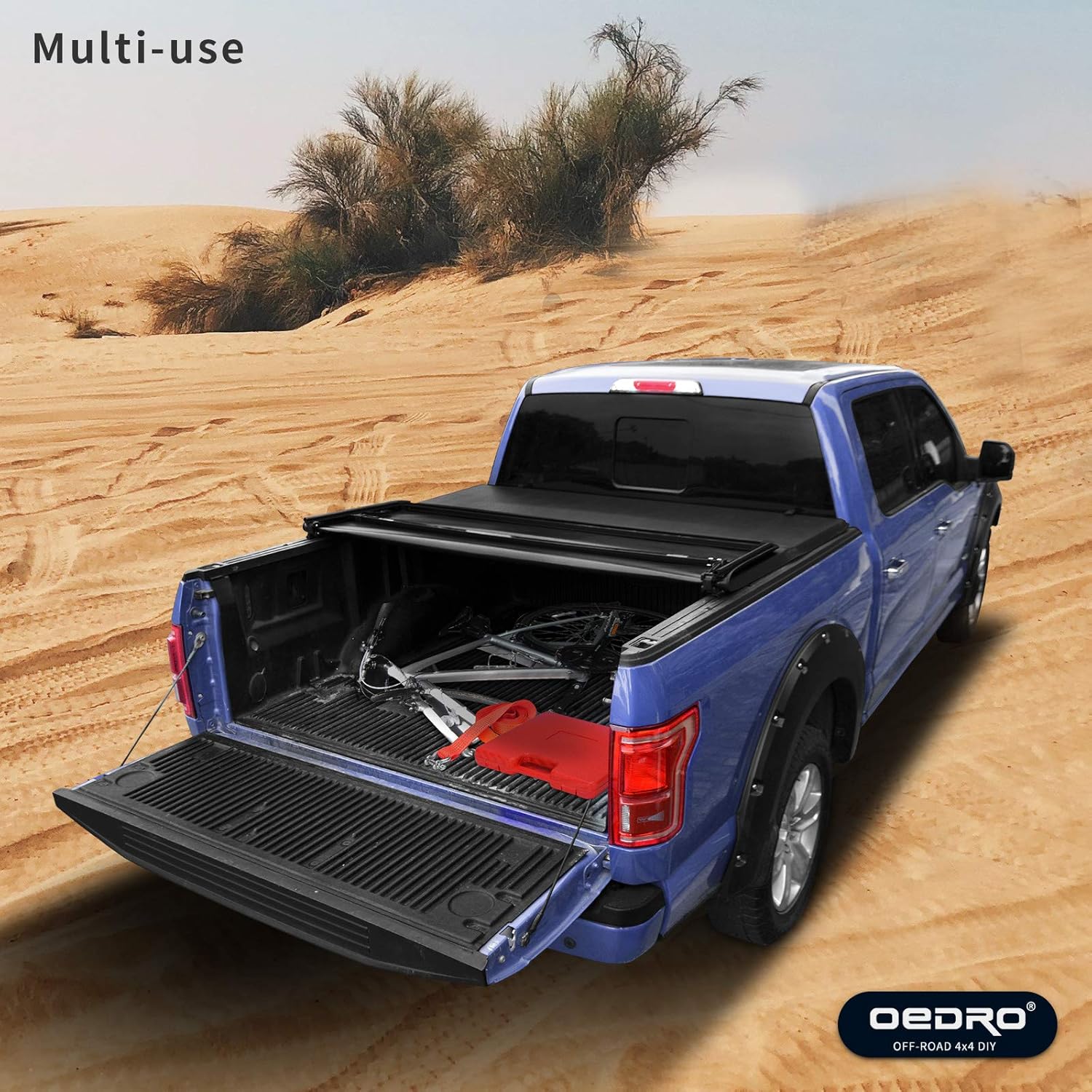 oEdRo Upgraded Soft Tri-fold Truck Bed Tonneau Cover On Top Compatible with 2007-2013 Chevy Silverado/GMC Sierra 1500 with 5.8 Feet Bed, Fleetside