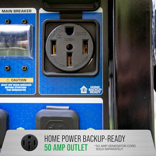 DuroMax XP13000HXT 13,000-Watt 500cc Tri Fuel Gas Propane Natural Gas Portable Generator with CO Alert, Black/Blue