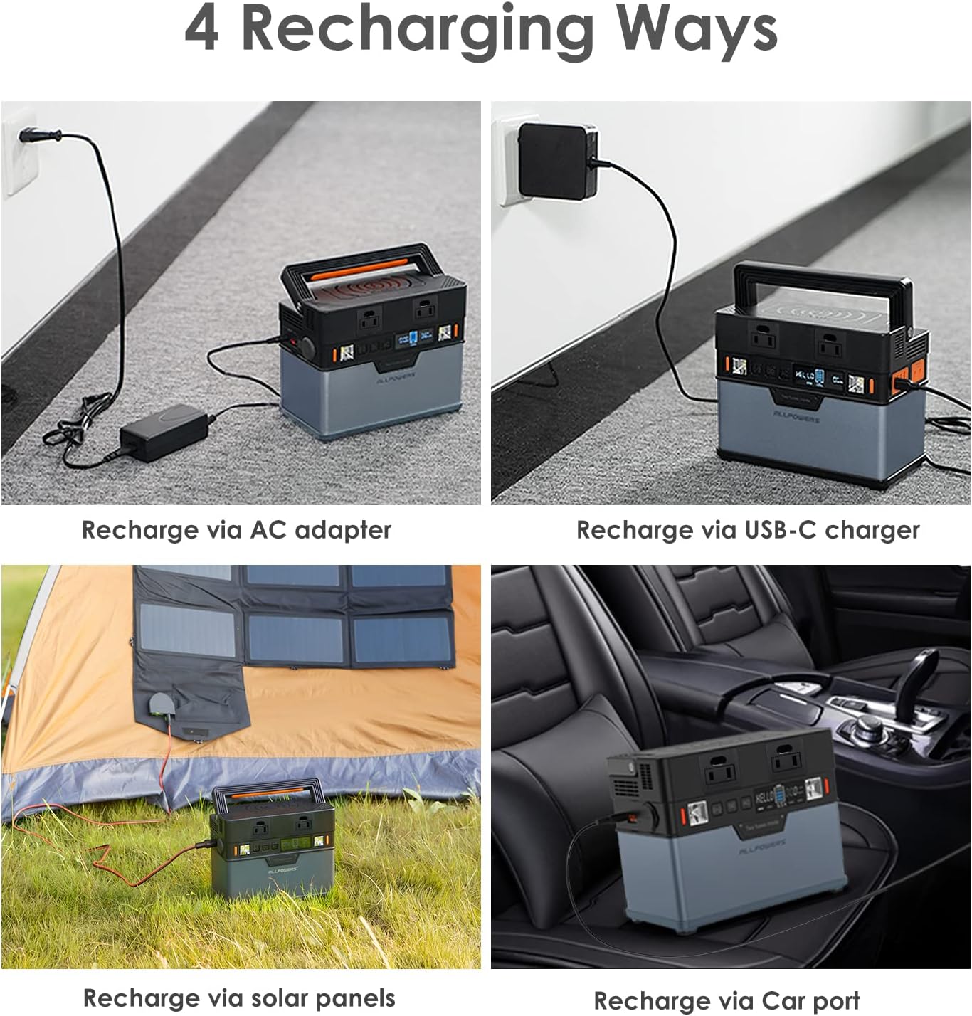 ALLPOWERS Mini Portable Power Station 300W, 288Wh/110V/78000mAh Backup Battery Power Supply with Portable Solar Panel 100W, Foldable Solar Panel Charger for Home Use Camping Emergency