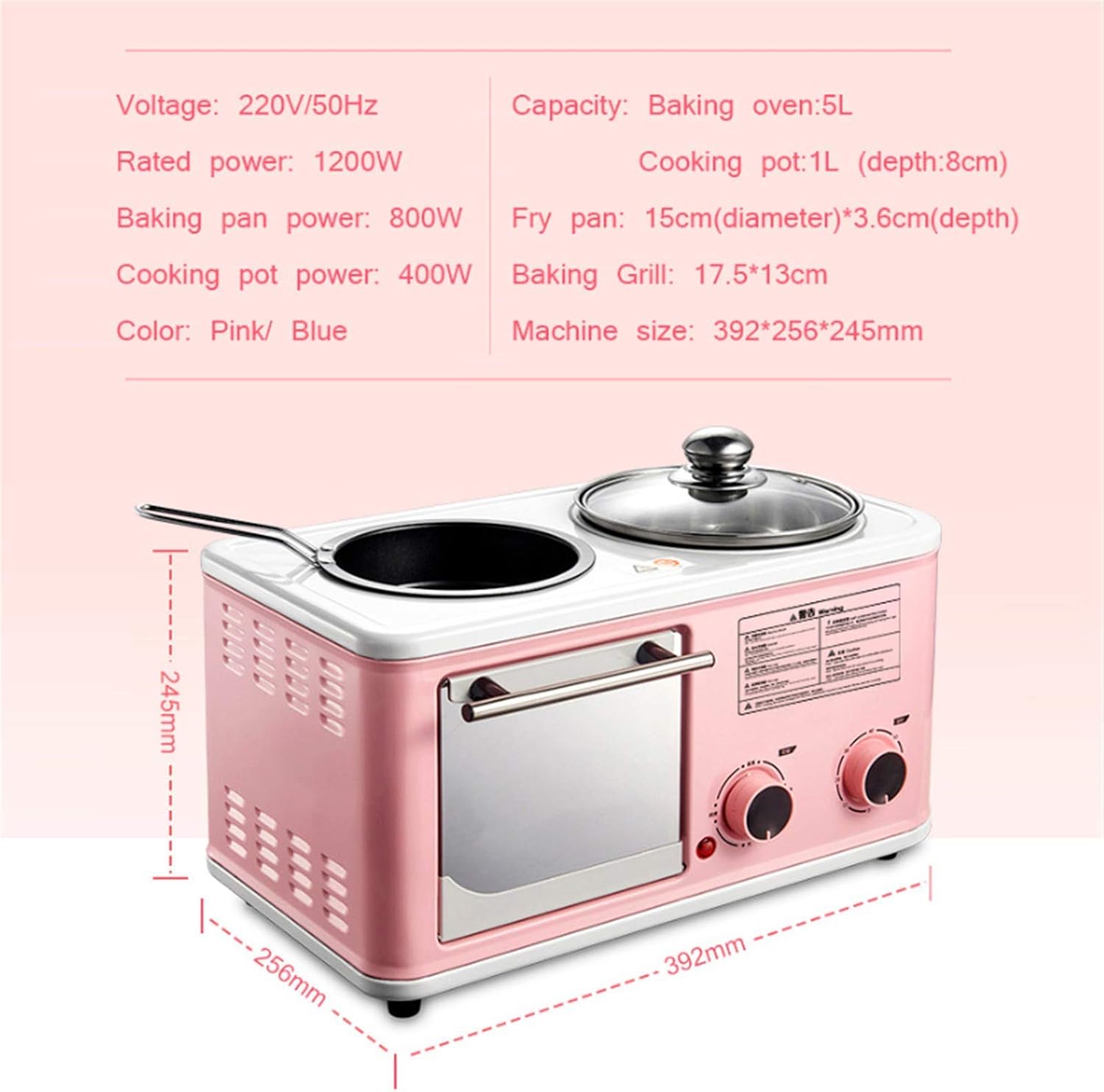 Oven Built in Electric Single Oven - Stainless Steel Premium Convection Halogen Oven Cooker Mini Oven and Grill Ideal for Roasting,Baking Happy Life