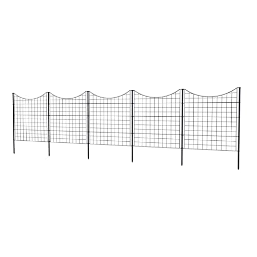 Zippity Outdoor Products WF29014 No-Dig Metal Garden Fence and Gate Bundle, 4 Panels + 1 Gate, 39" Tall, Black