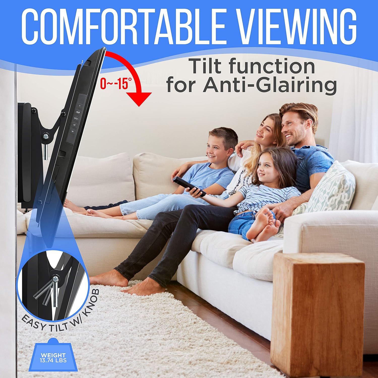 Tilting Wall Mount TV Bracket - Heavy Duty Universal Flat Screen TV Wall Mount - Mounts 26-52" LED/LOLED & Plasma TV Flat Screens - Medium Tilt, VESA Mounting, 110 lbs Weight Capacity - PYLE PYWM24 Pack of 2