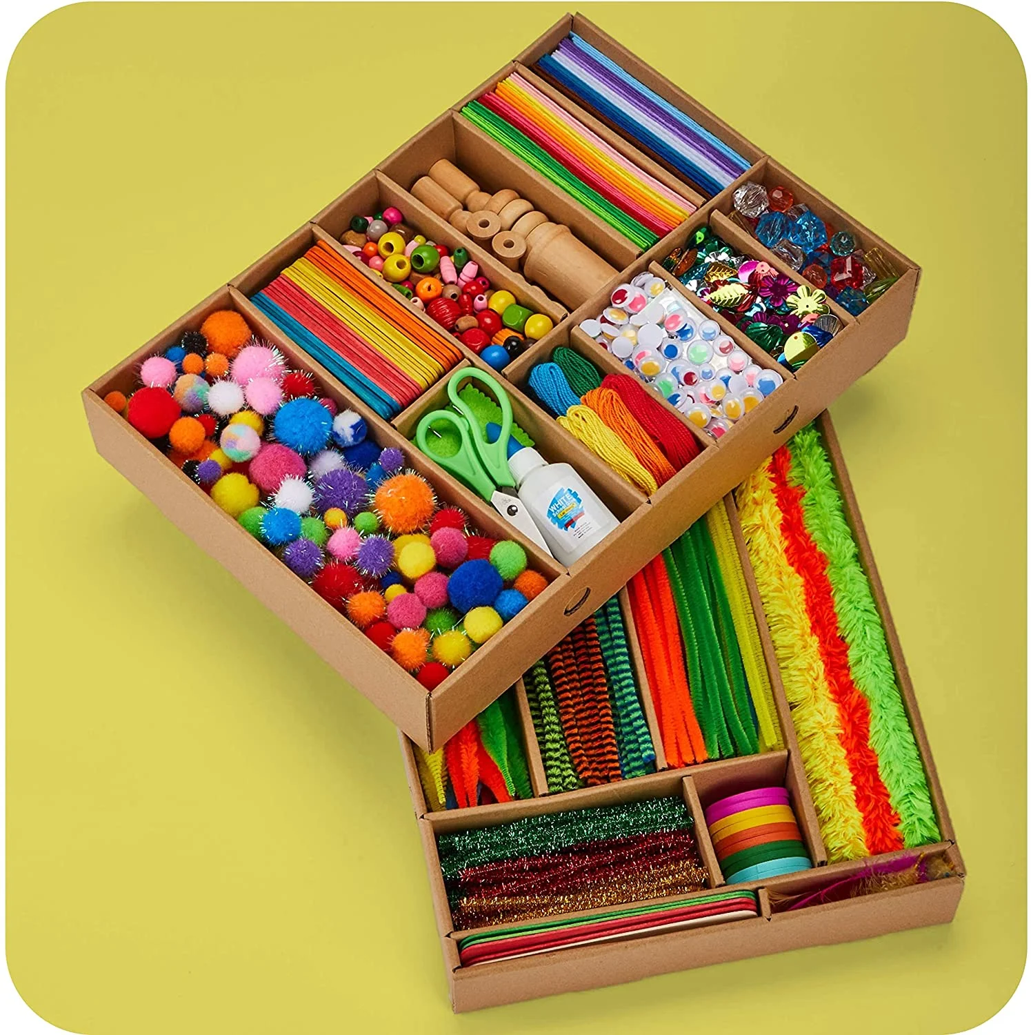 Arts and Crafts Vault 1000 Plus Piece Craft Kit Library in a Box for Kids Ages 4 5 6 7 8 9 10 11 & 12 Year Old Girls & Boys - Crafting Supply Set Kits - Gift Ideas for Preschool Kids Project Activity