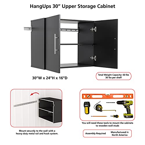 Prepac HangUps Upper Storage Cabinet - Elegant and Spacious Wall Cabinets to Maximize Your Storage, 36" Size, Classic White Finish