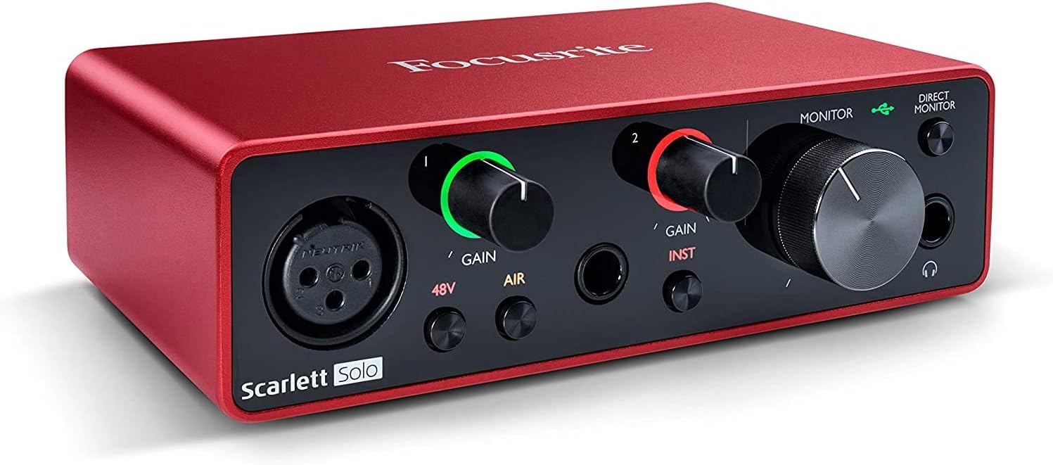 Focusrite Scarlett Solo 2x2 USB Audio Interface Full Studio Bundle with Creative Music Production Software Kit