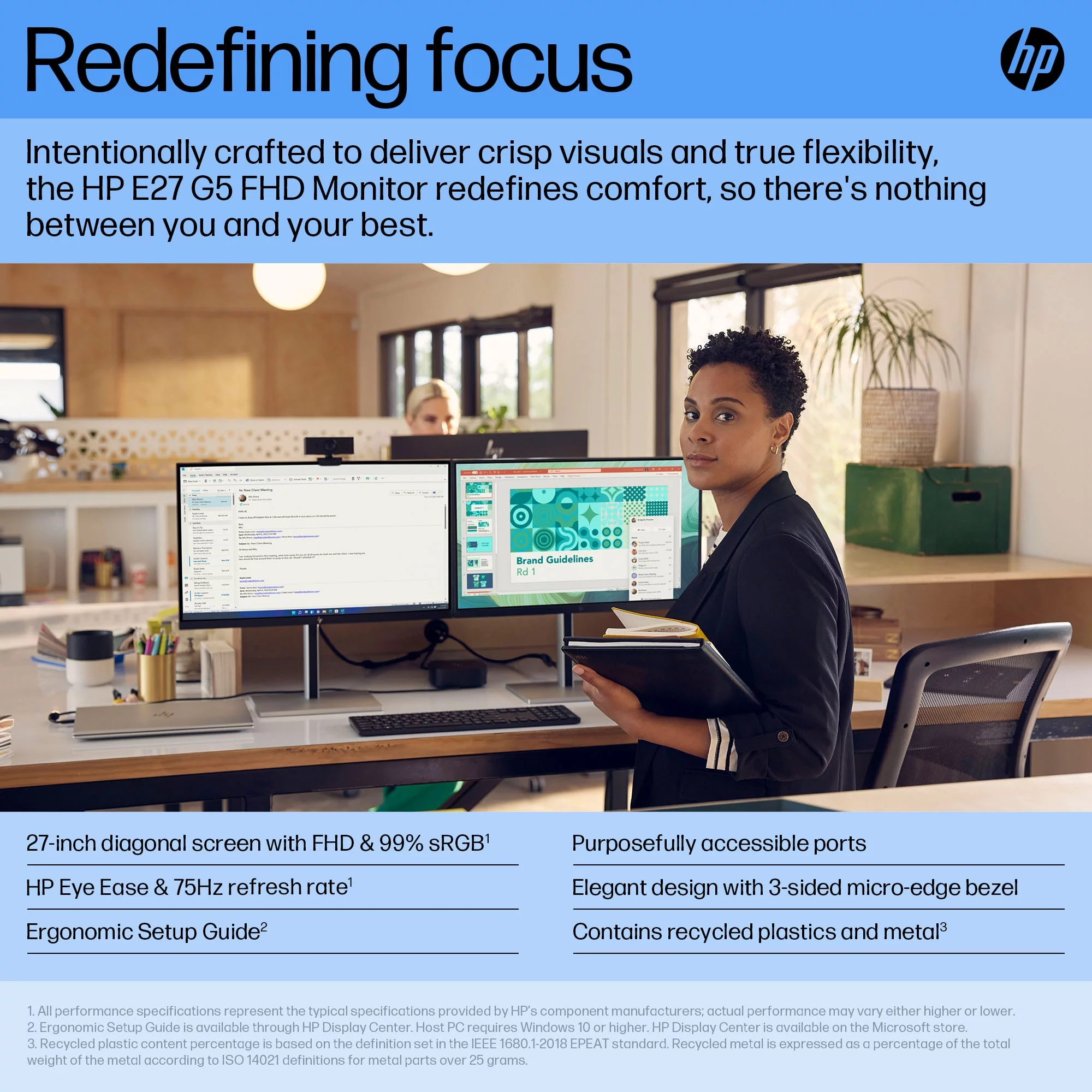HP E27 G5 FHD Monitor 27" FHD (1920 x 1080) 50-75 Hz