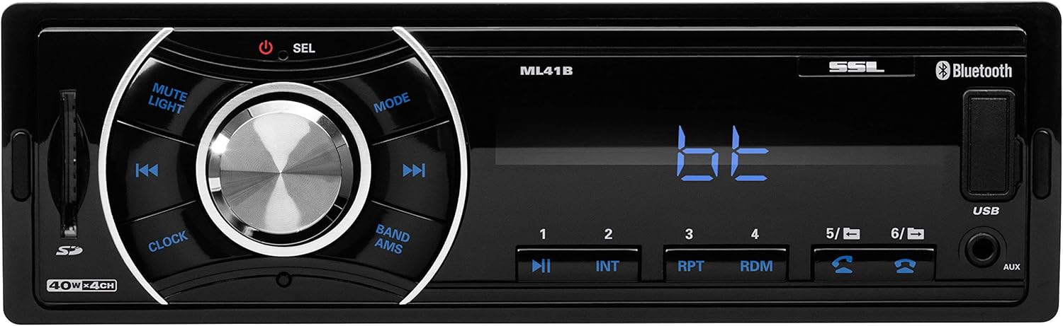 Sound Storm Laboratories SDC26B Car Stereo - Single Din, Bluetooth Audio and Hands-Free Calling, Built-in Microphone, MP3 Player, CD, USB Port, AUX Input, AM/FM Radio Receiver, Wireless Remote Control Pack of 2