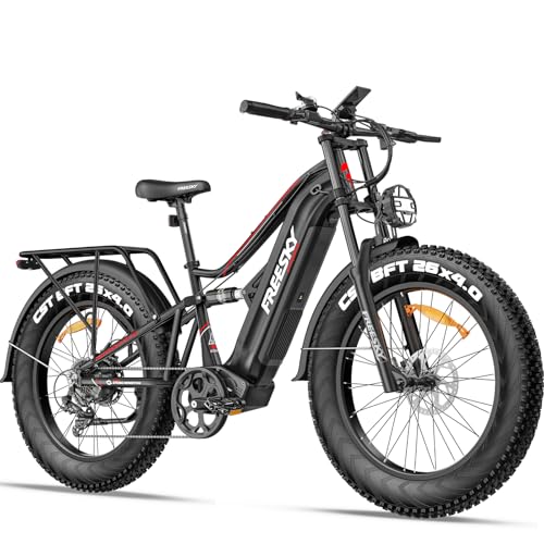 FREESKY 2000W Electric Bike with BAFANG Motor & 48V 30Ah Samsung Cells Battery, 35MPH Max Speed, 120 Miles Range, Full Suspension Mountain Ebike for Adult, 26" Fat Tires, Smart Keys, Hydraulic Brakes