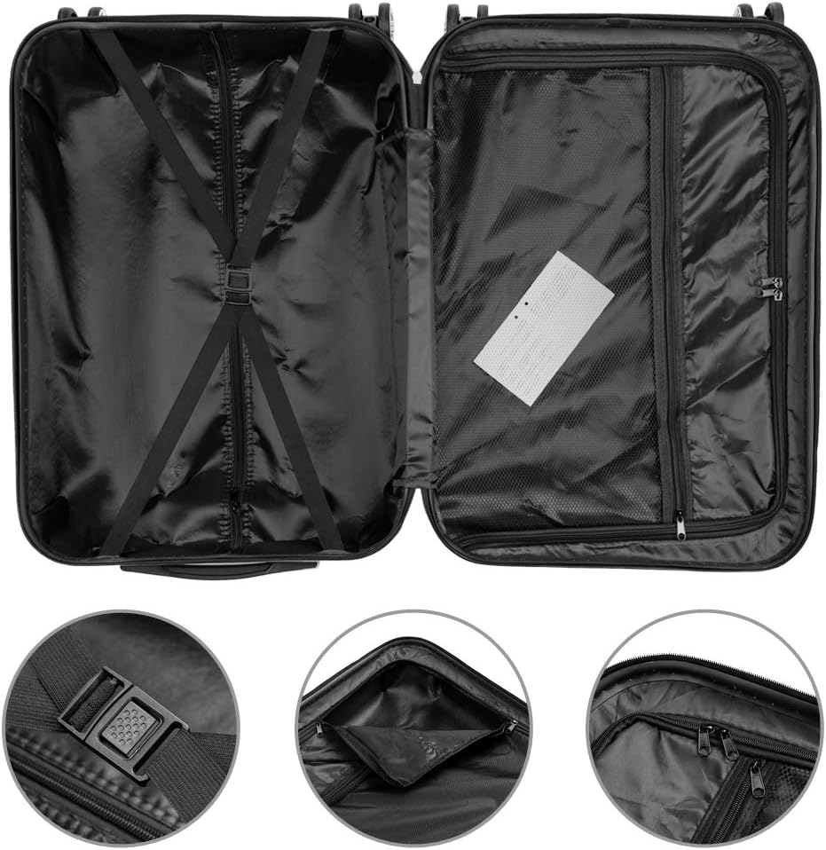 Expandable Spinner Wheel Luggage 3 Piece Set Suitcase Hardshell Lightweight TSA Lock 3-in-1 Multifunctional Large Capacity Traveling Storage Suitcase 20" / 24" / 28" Navy Blue
