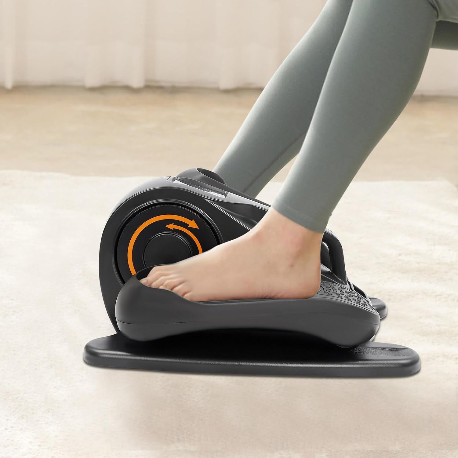 Under Desk Elliptical Machine, Ellipse Leg Exerciser for Home Workout, Quiet & Portable Electric Foot Pedal Exerciser with Remote Control & Adjustable Speeds, Motorized Elliptical Trainer