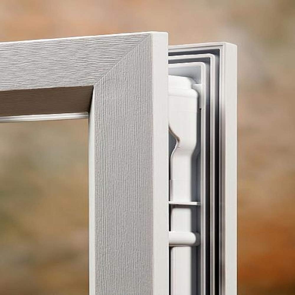 National Door Company, 36" x 80", Fiberglass Smooth, Primed, 5-Lite, Frosted Glass, Prehung Single Front Door on 4-9/16" Primed Composite Frame (Z03752318L)