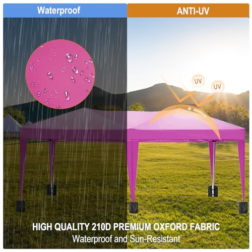 10x20 White Pop Up Canopy Tent Heavy Duty with 6 sidewalls Commercial Outdoor Party Tent Event Wedding Tents Instant Canopy Gazebo with Carry Bag UPF 50+ Waterproof Adjustable Height