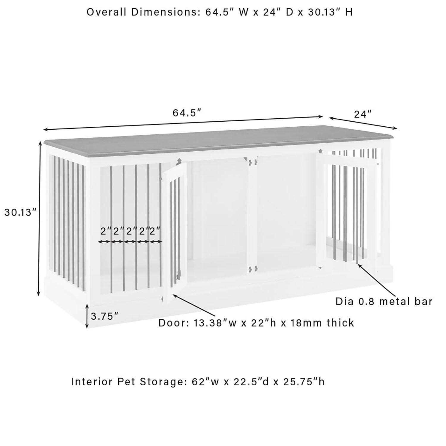 Crosley Winslow Medium Credenza Pet Crate - Pet Supplies online store