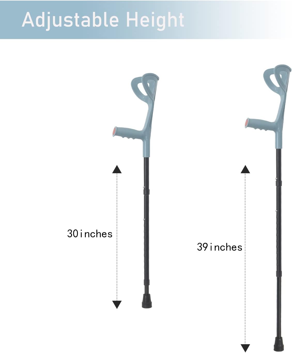BeneCane Forearm Canes Lightweight Arm Crutch Adjustable Ergonomic Comfortable on Wrist Non Skid Rubber Tips Pack of 2