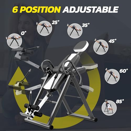 Dripex Heavy Duty Gravity Inversion Table 300 lbs Capacity with Adjustable Protective Belt Inversion Table for Back Pain Relief Updated