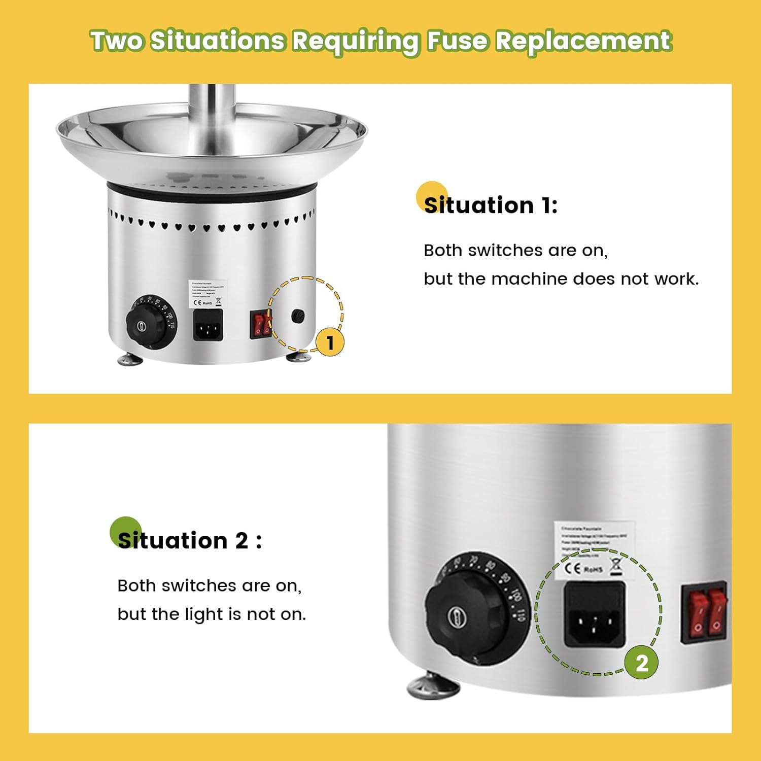 Commercial Chocolate Fountain 5 Tiers 13.2 Lbs Nacho Cheese Fountain Stainless Steel Hot Fondue Fountain Machine for Bakery, Party, Gathering, Wedding, Rental, Knob Control
