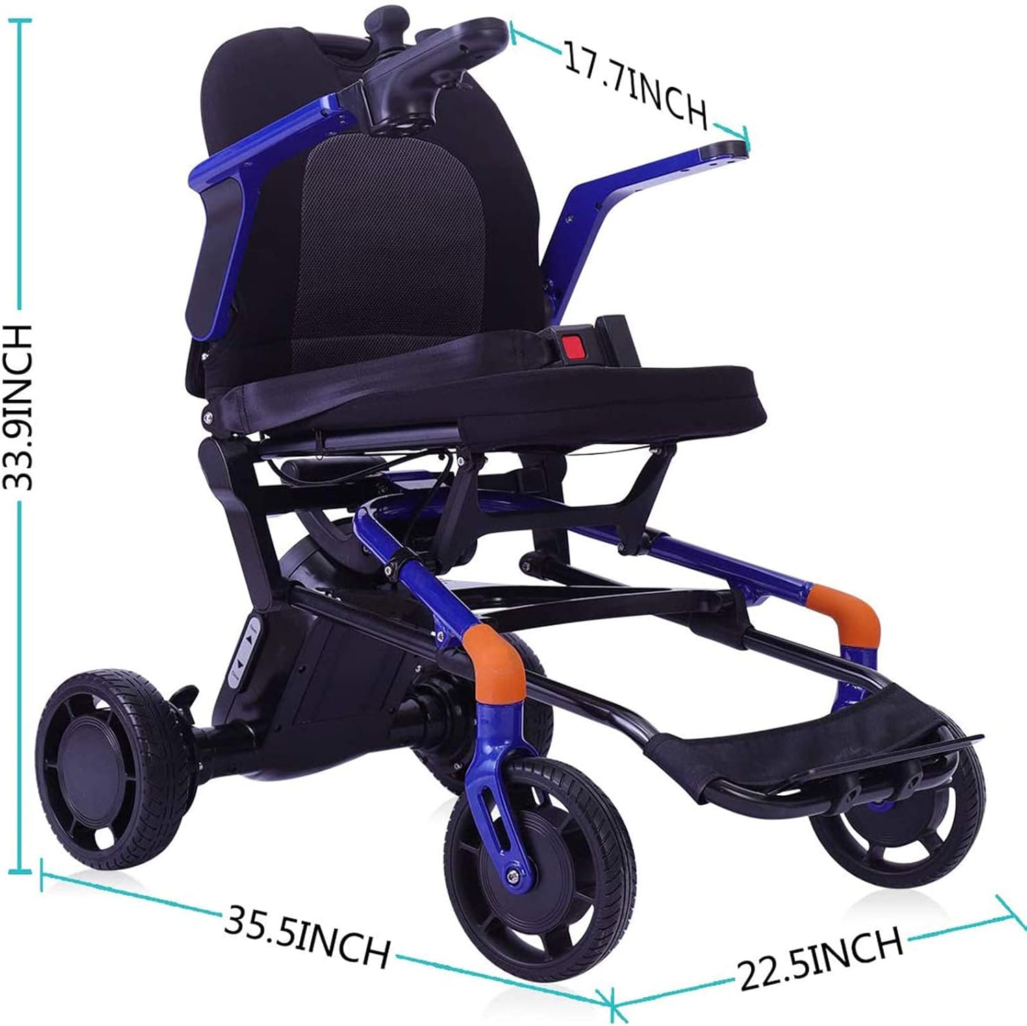 Portable and Comfortable Magnesium Alloy Lightweight Portable Foldable Electric Power Wheelchairs for Adults Travel Power Wheelchair Net Weight Only 40lbs