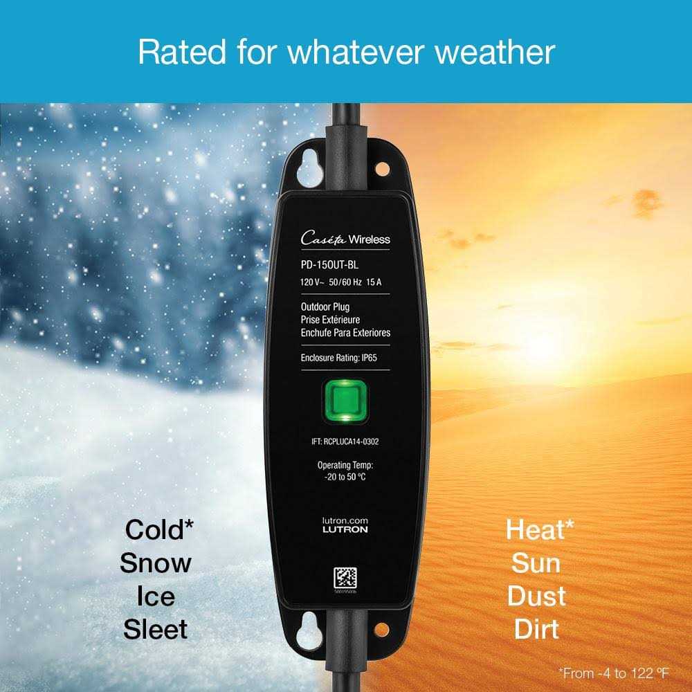 Lutron Caseta Weatherproof+ Outdoor Smart Plug PD-15OUT-BL