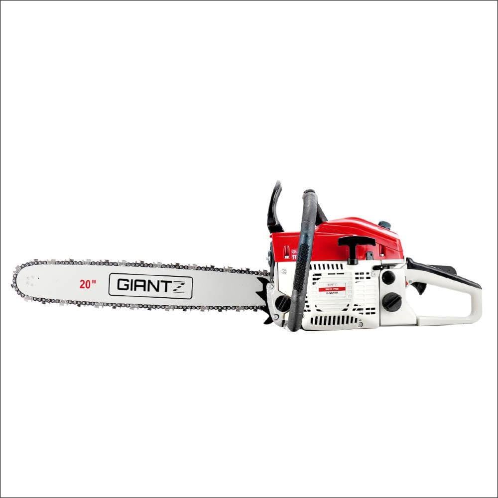 Giantz 58cc Commercial Petrol Chainsaw - Red u0026 White