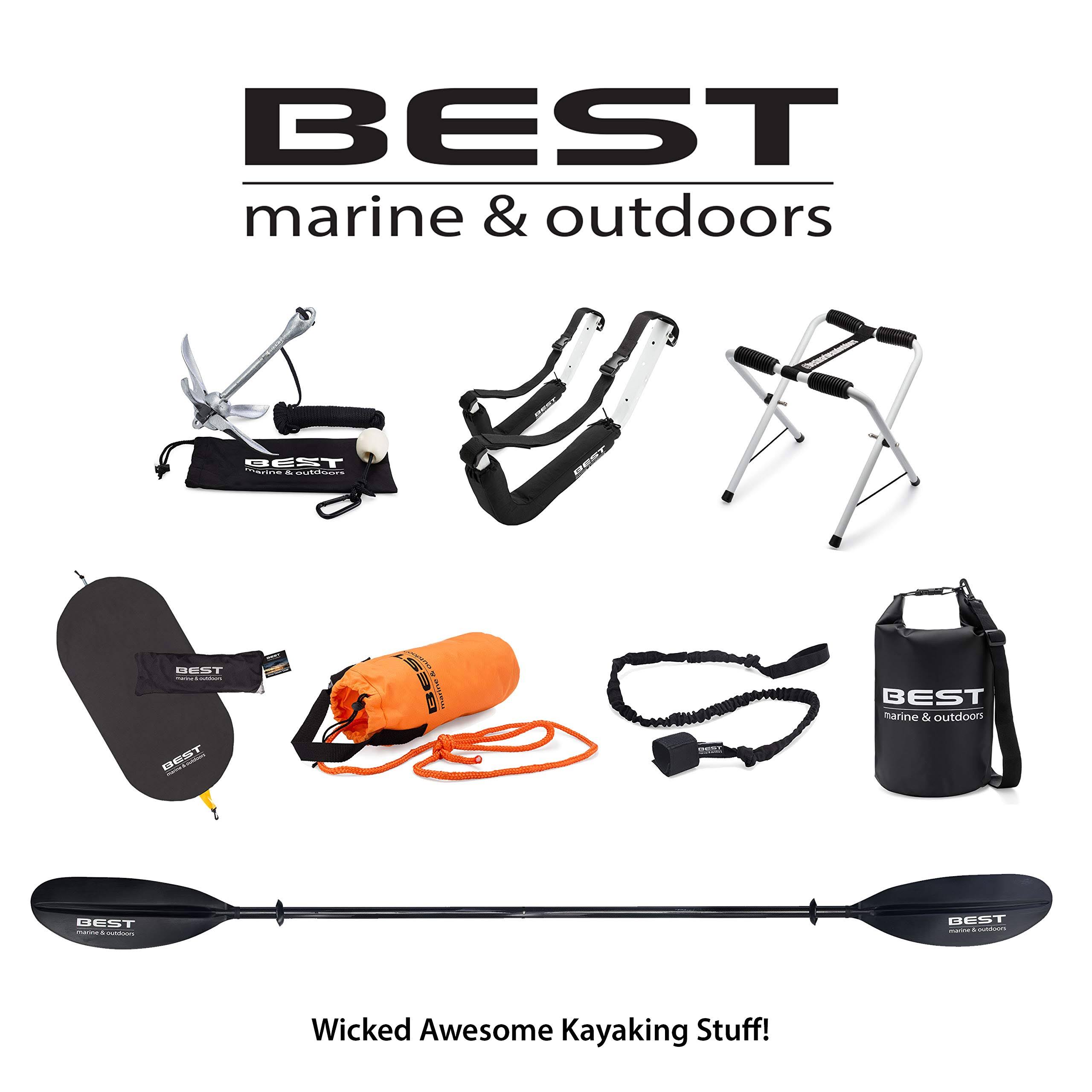 Best Kayak Paddle | Carbon Fiber Shaft + Reinforced Fiberglass Blades | Lightwei