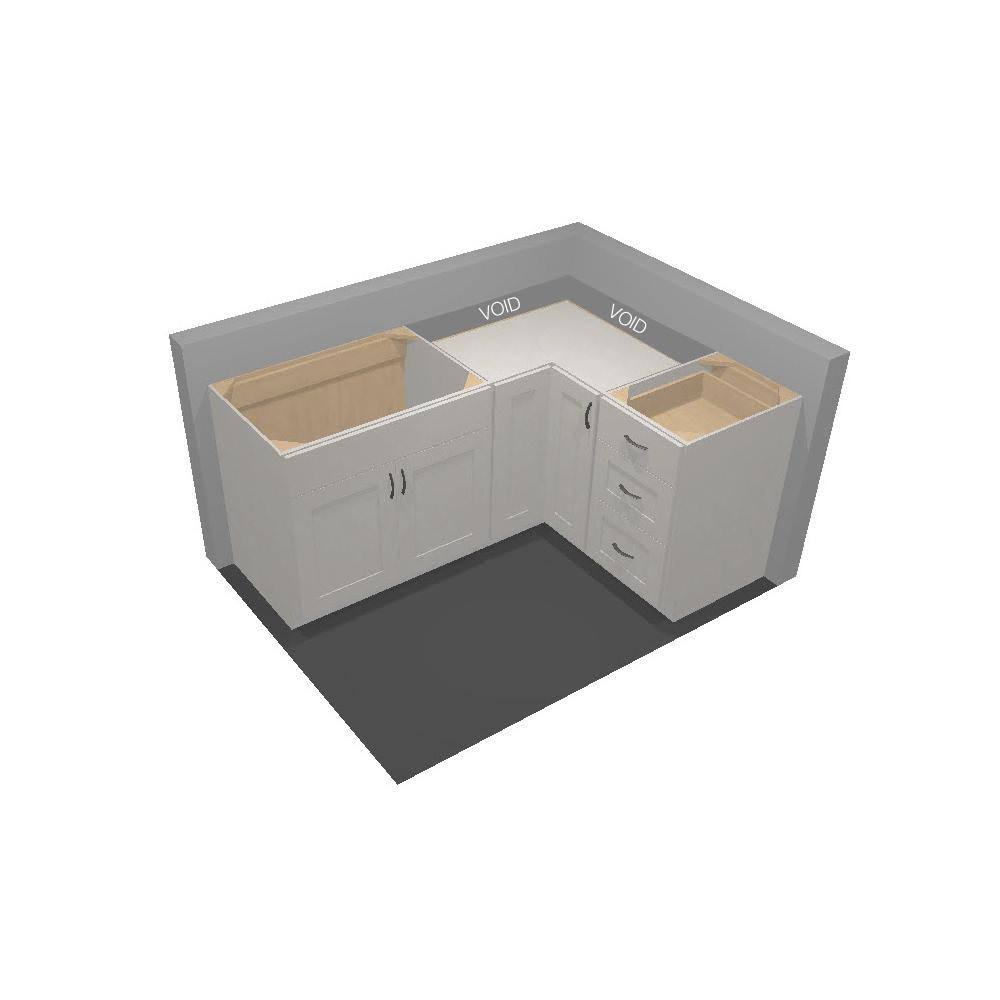 Hampton Bay Hampton Assembled 28.5x34.5x16.5 in. Lazy Susan Corner Base Kitchen Cabinet in Medium Oak