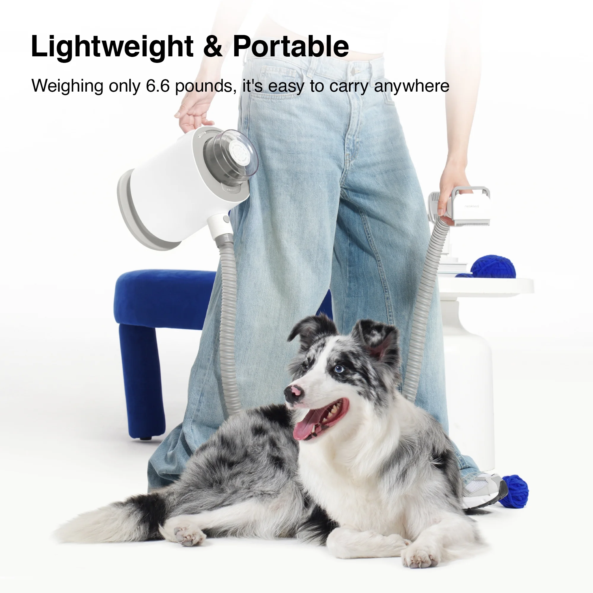 Neakasa P0 Pro Dog Grooming Kit,6.6lbs Lightweight Portable Dog Grooming Vacuum, Low Noise Dog Clippers, Pet Hair Remover for Dogs Cats