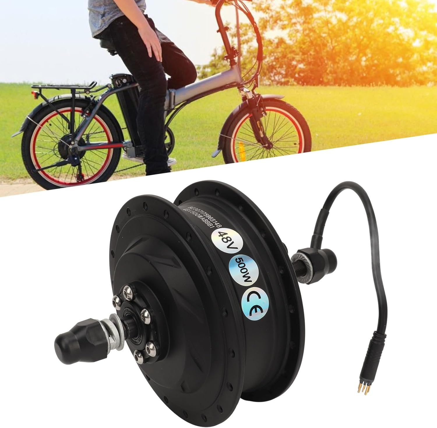48V 500W Electric Bicycle Gear Hub Motor, High Power Brushless, Aluminum Alloy Wheel Rim Suitable for DIY Bikes