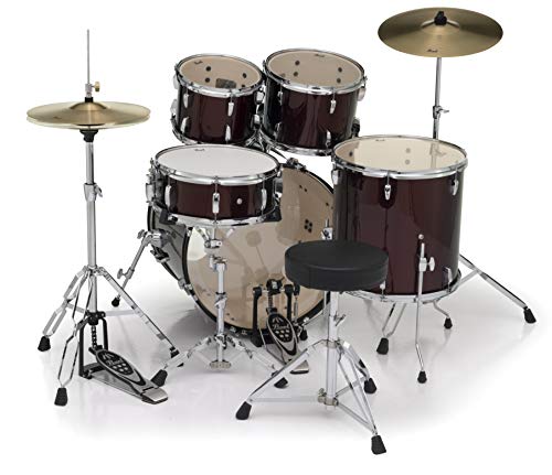 Pearl Roadshow Drum Set 4-Piece Complete Kit with Cymbals and Stands, Charcoal Metallic (RS584C/C706)