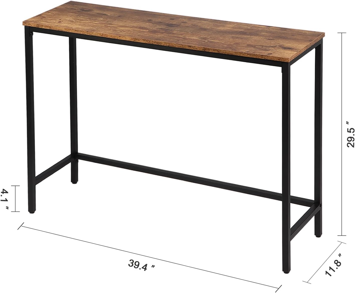 Console Table and Laundry Sorter 2 Section Bundles, Hallway Entrance Table, Rolling Laundry Basket with Wheels, for Living Room, Laundry Room, Rustic Brown
