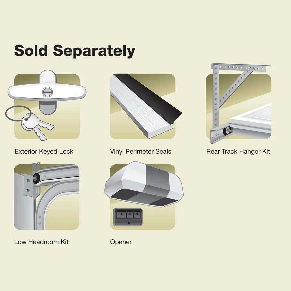 Clopay 111179 Classic Collection 16 ft. x 7 ft. Non-Insulated Solid Almond Garage Door